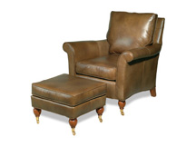 McKinley Leather Chairs Ottoman