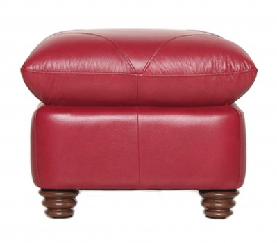 Luke Leather Furniture - Ottomans - WESTON in Color 2525 Cherry (image for) Luke Leather Furniture - Ottomans - WESTON in Color 2525 Cherry