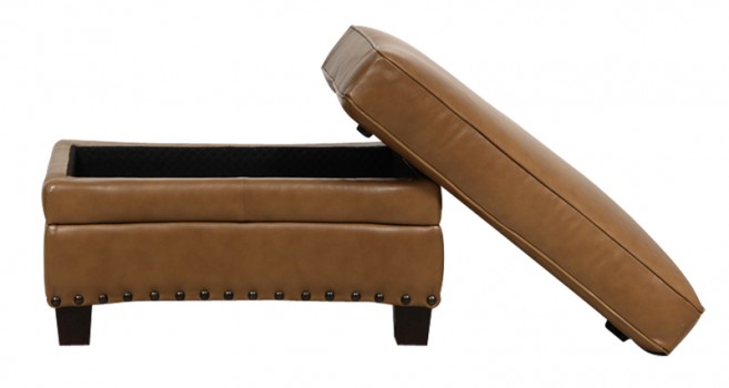 (image for) Luke Leather Furniture - Ottomans - BENNETT in Color 2552 Wheat